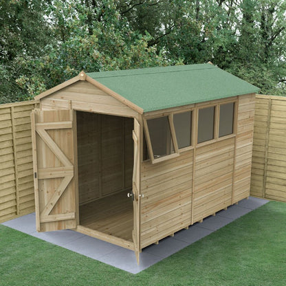 Forest Timberdale 6x10 Apex Shed - Double Door - 4 Windows - 1 Opening - JJ Building Materials