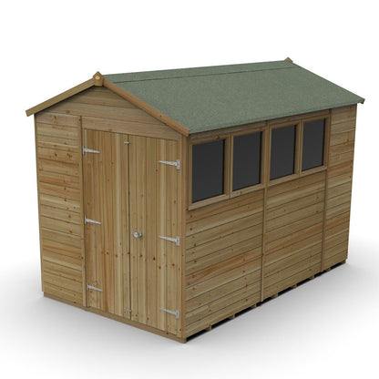 Forest Timberdale 6x10 Apex Shed - Double Door - 4 Windows - 2 Opening - JJ Building Materials