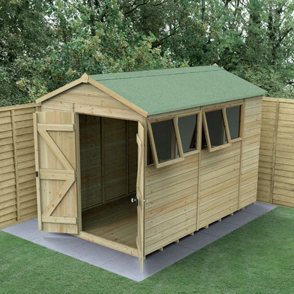 Forest Timberdale 6x10 Apex Shed - Double Door - 4 Windows - 2 Opening - JJ Building Materials