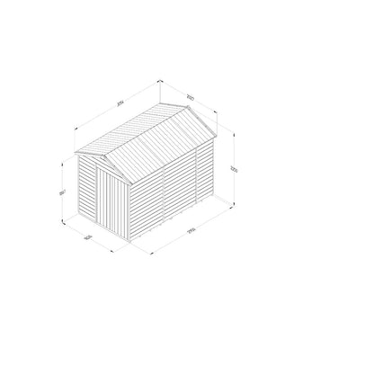 Forest Timberdale 6x10 Apex Shed - Double Door - No Windows - JJ Building Materials