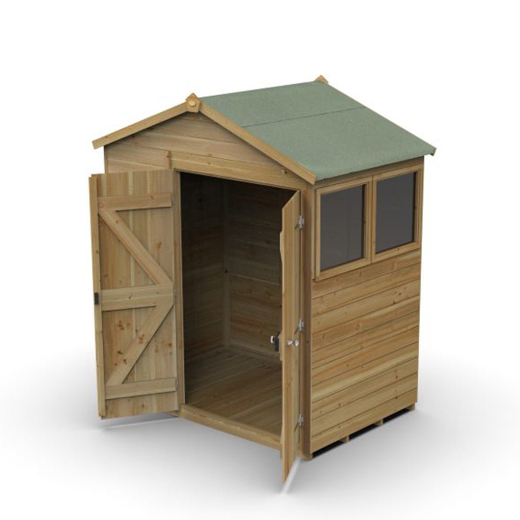 Forest Timberdale 6x4 Apex Shed - 2 Windows - 1 Opening - JJ Building Materials