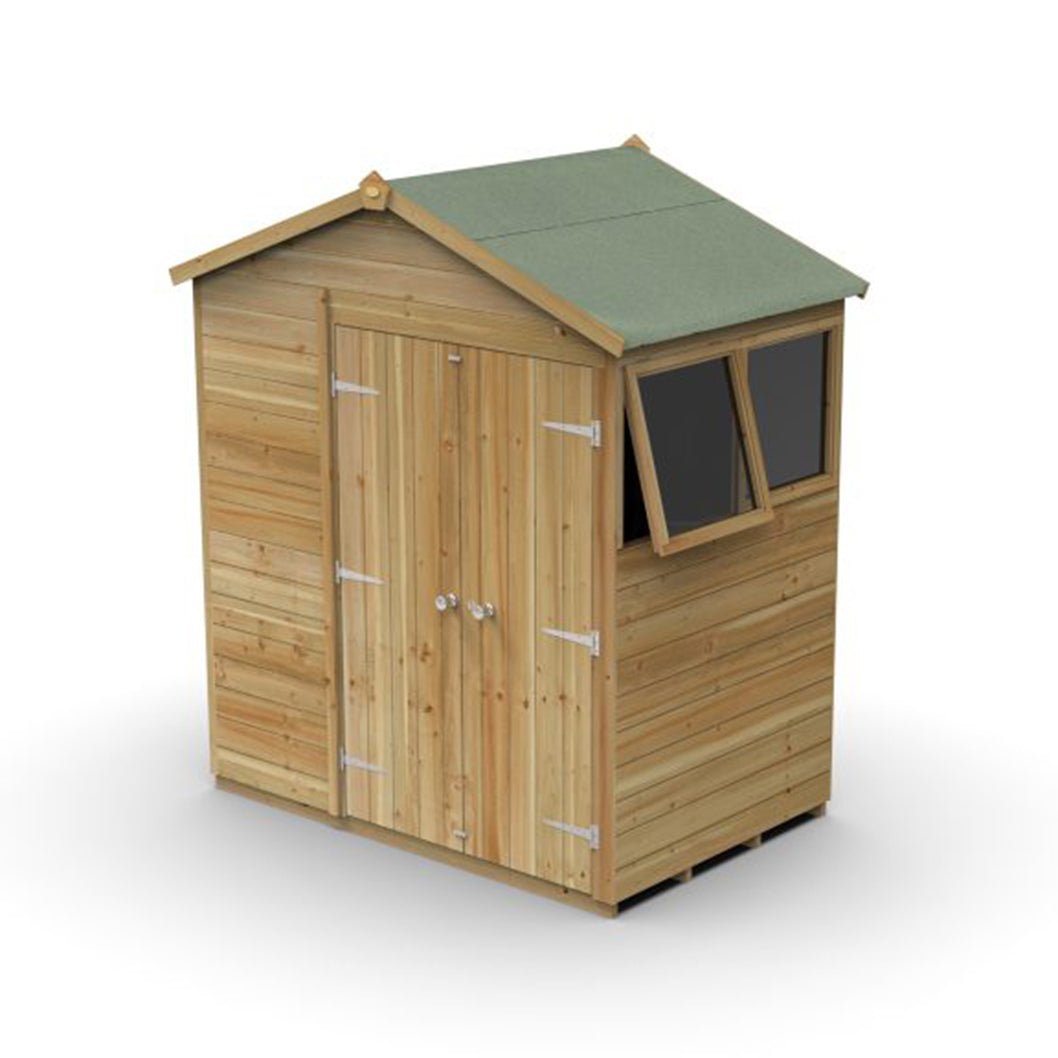 Forest Timberdale 6x4 Apex Shed - 2 Windows - 1 Opening - JJ Building Materials
