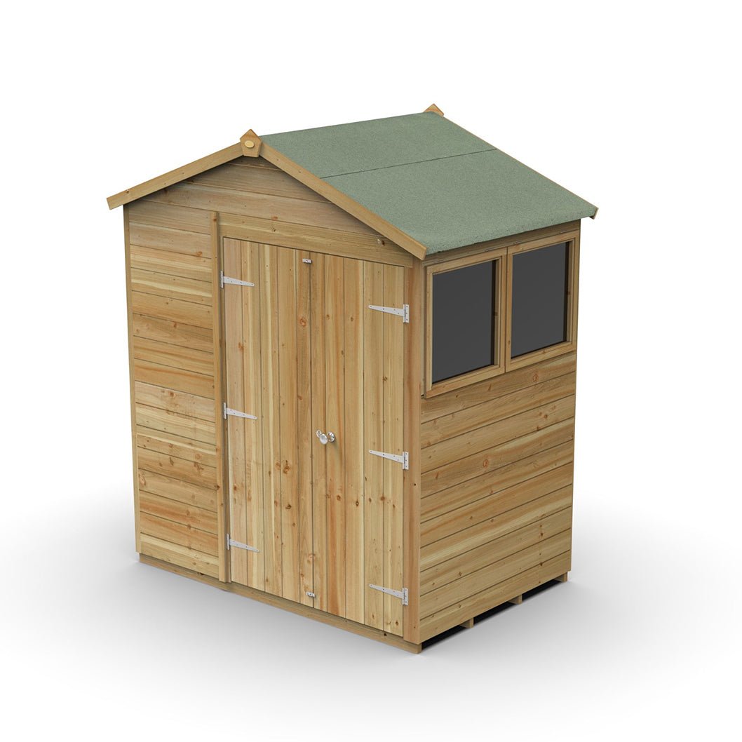 Forest Timberdale 6x4 Apex Shed - 2 Windows - 2 Opening - JJ Building Materials
