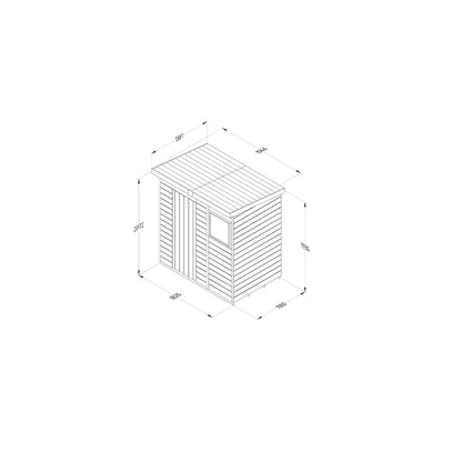 Forest Timberdale 6x4 Pent Shed - 1 Window - 1 Opening - JJ Building Materials
