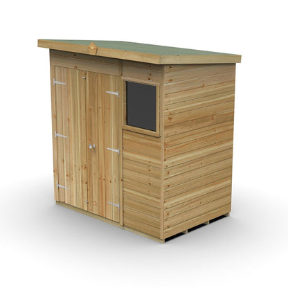 Forest Timberdale 6x4 Pent Shed - Double Door - 1 Window - 1 Opening - JJ Building Materials