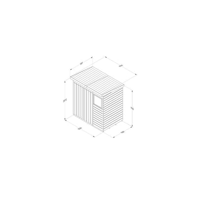 Forest Timberdale 6x4 Pent Shed - Double Door - 1 Window - 1 Opening - JJ Building Materials