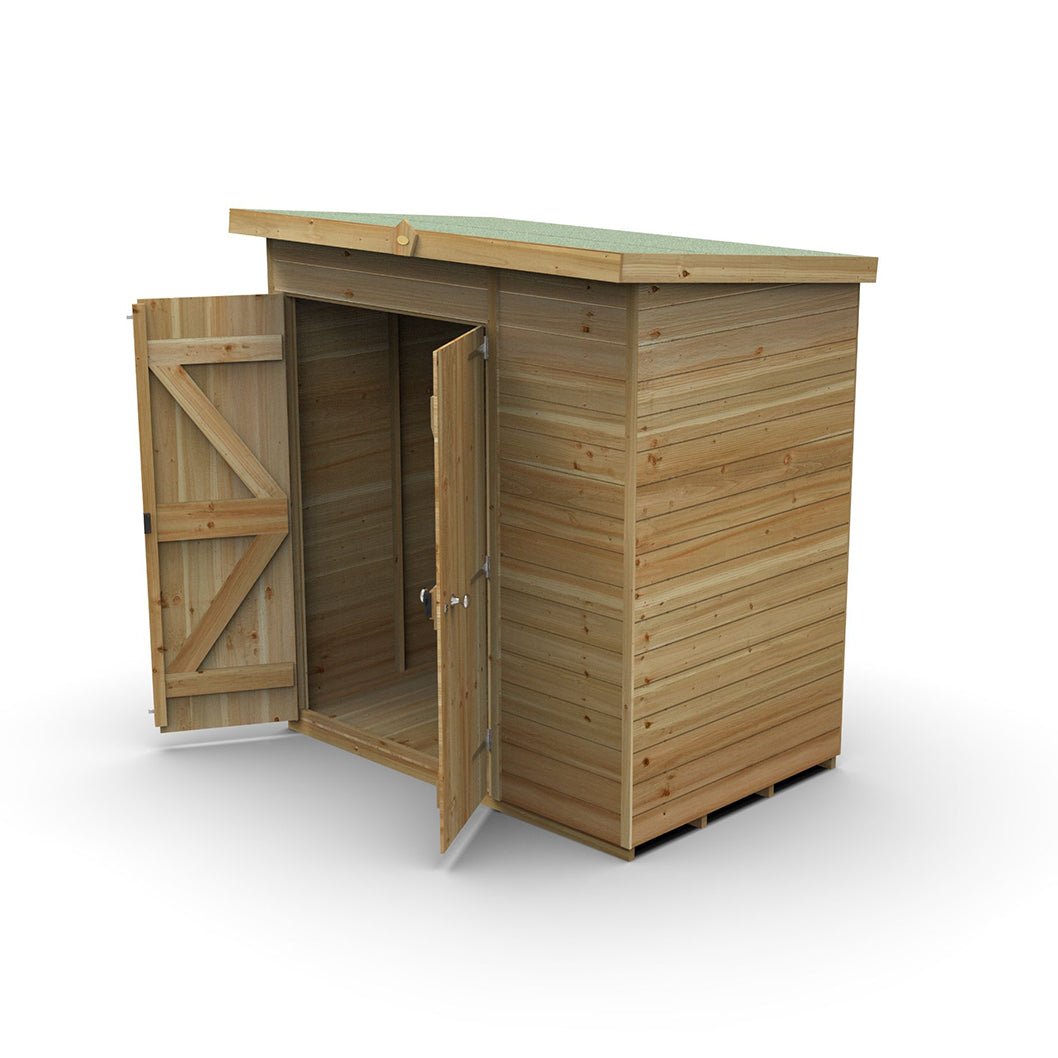 Forest Timberdale 6x4 Pent Shed - Double Door - No Windows - JJ Building Materials