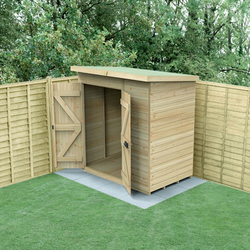 Forest Timberdale 6x4 Pent Shed - Double Door - No Windows - JJ Building Materials
