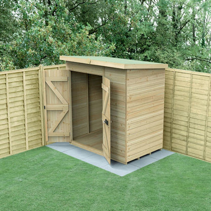 Forest Timberdale 6x4 Pent Shed - Double Door - No Windows - JJ Building Materials