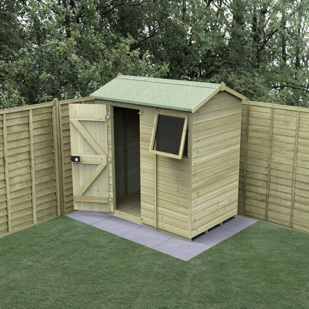 Forest Timberdale 6x4 Reverse Apex Shed - 1 Window - 1 Opening - JJ Building Materials
