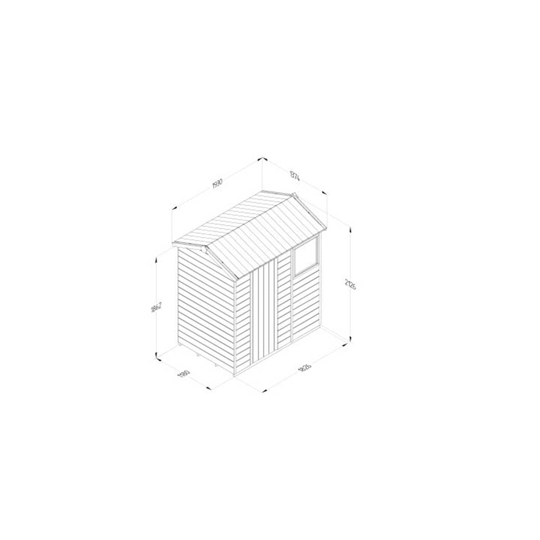 Forest Timberdale 6x4 Reverse Apex Shed - 1 Window - 1 Opening - JJ Building Materials