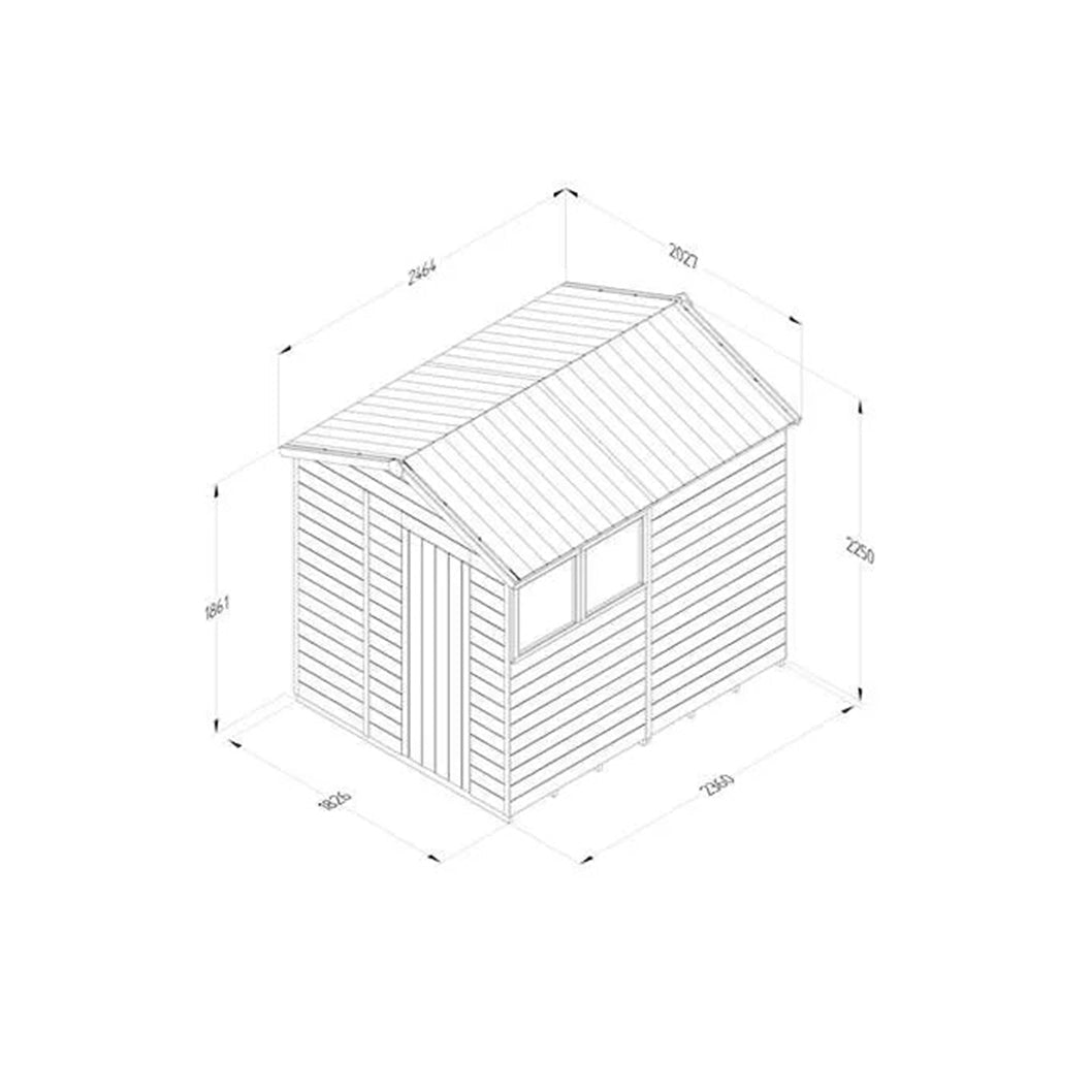 Forest Timberdale 6x8 Apex Shed - 2 Windows - 1 Opening - JJ Building Materials