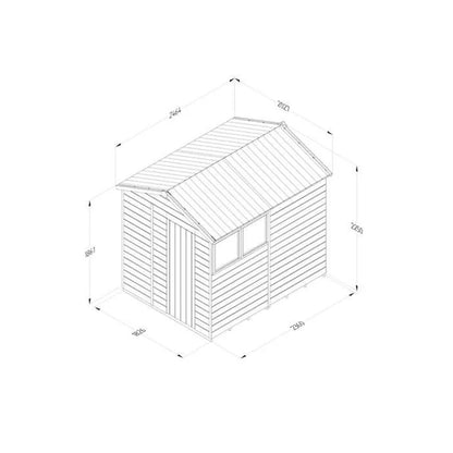Forest Timberdale 6x8 Apex Shed - 2 Windows - 1 Opening - JJ Building Materials