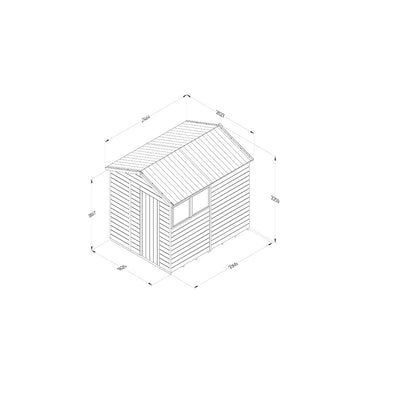 Forest Timberdale 6x8 Apex Shed - 2 Windows - 2 Opening - JJ Building Materials