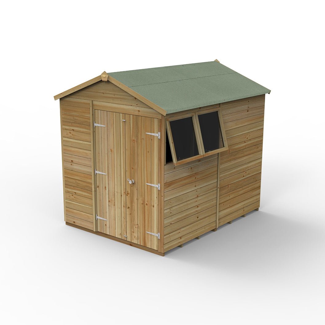 Forest Timberdale 6x8 Apex Shed - Double Door - 2 Windows - 2 Opening - JJ Building Materials