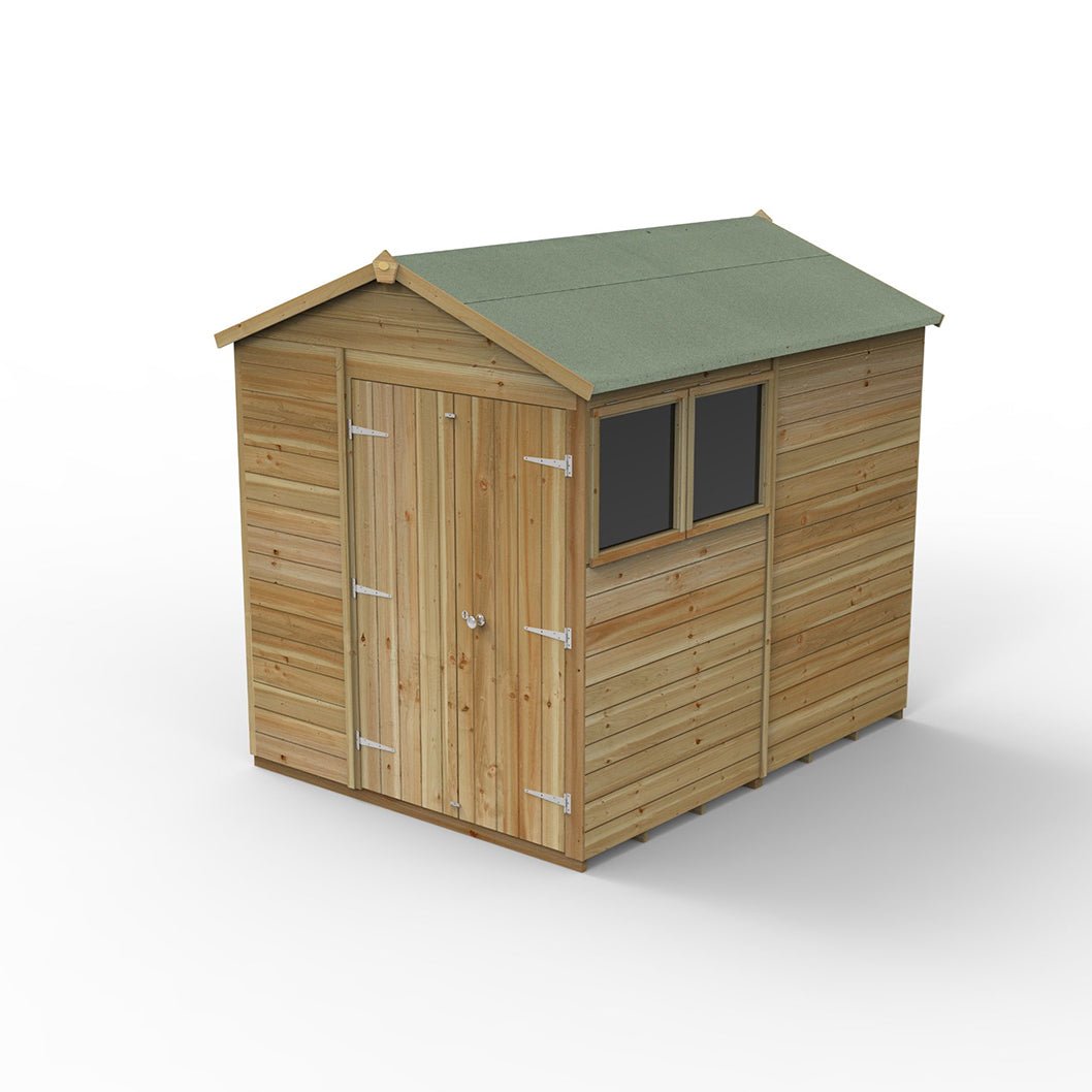 Forest Timberdale 6x8 Apex Shed - Double Door - 2 Windows - 2 Opening - JJ Building Materials