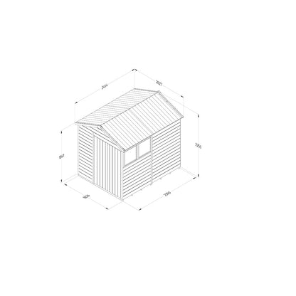 Forest Timberdale 6x8 Apex Shed - Double Door - 2 Windows - 2 Opening - JJ Building Materials
