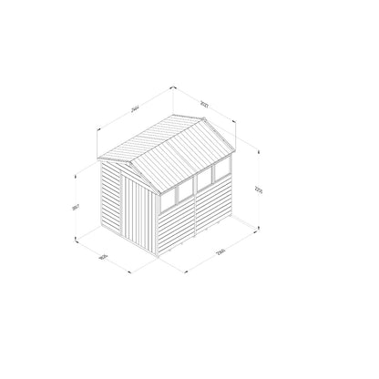 Forest Timberdale 6x8 Apex Shed - Double Door - 4 Windows - 1 Opening - JJ Building Materials