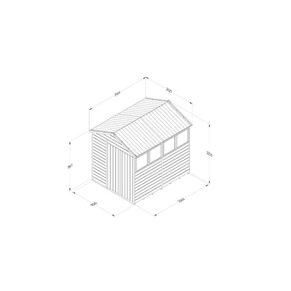 Forest Timberdale 6x8 Apex Shed - Double Door - 4 Windows - 2 Opening - JJ Building Materials