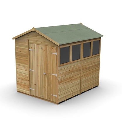 Forest Timberdale 6x8 Apex Shed - Double Door - 4 Windows - 2 Opening - JJ Building Materials