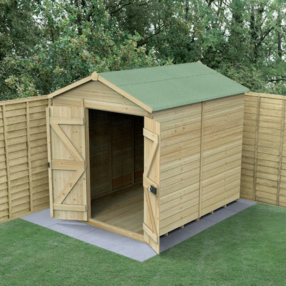 Forest Timberdale 6x8 Apex Shed - Double Door - No Windows - JJ Building Materials