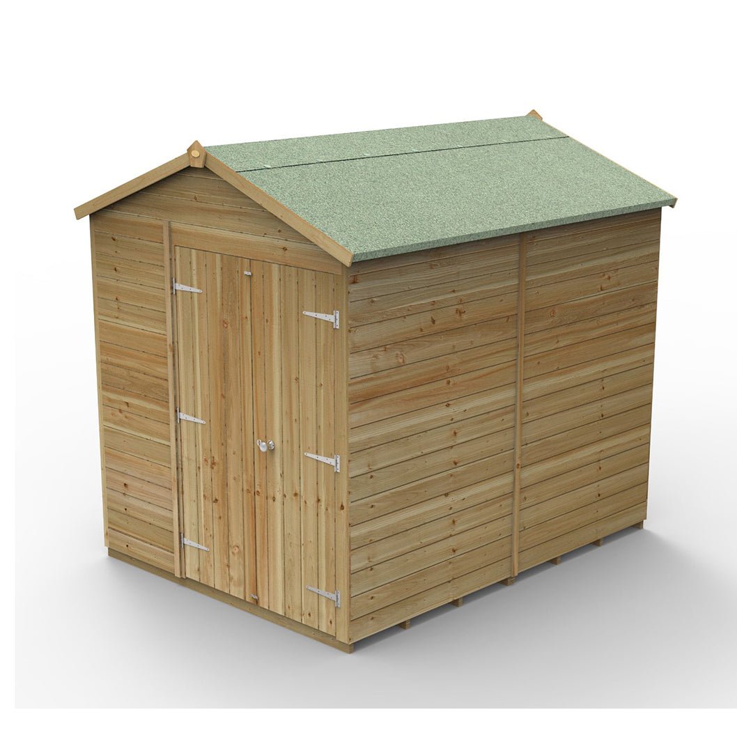 Forest Timberdale 6x8 Apex Shed - Double Door - No Windows - JJ Building Materials