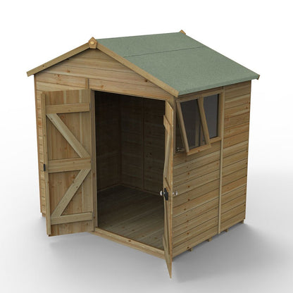 Forest Timberdale 7x5 Apex Shed - Double Door - 2 Windows - 1 Opening - JJ Building Materials