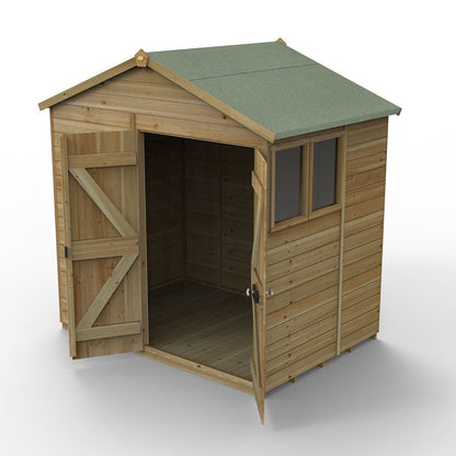 Forest Timberdale 7x5 Apex Shed - Double Door - 2 Windows - 1 Opening - JJ Building Materials