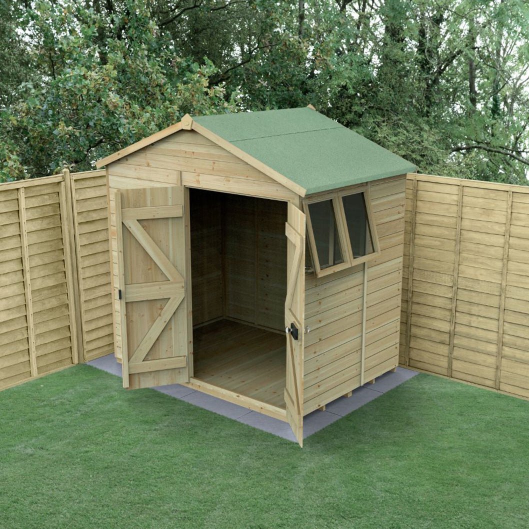 Forest Timberdale 7x5 Apex Shed - Double Door - 2 Windows - 2 Opening - JJ Building Materials
