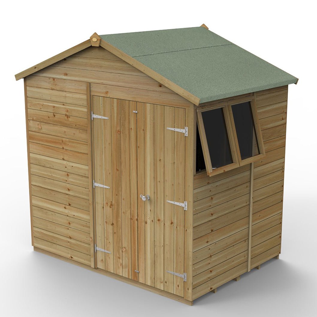Forest Timberdale 7x5 Apex Shed - Double Door - 2 Windows - 2 Opening - JJ Building Materials