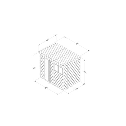 Forest Timberdale 7x5 Pent Shed - 2 Window - 2 Opening - JJ Building Materials