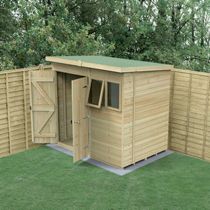 Forest Timberdale 7x5 Pent Shed - Double Door - 2 Window - 1 Opening - JJ Building Materials