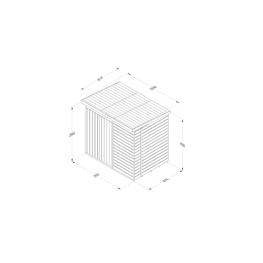 Forest Timberdale 7x5 Pent Shed - Double Door - No Windows - JJ Building Materials