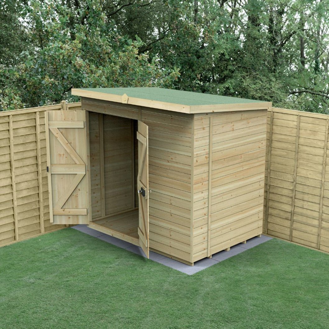 Forest Timberdale 7x5 Pent Shed - Double Door - No Windows - JJ Building Materials