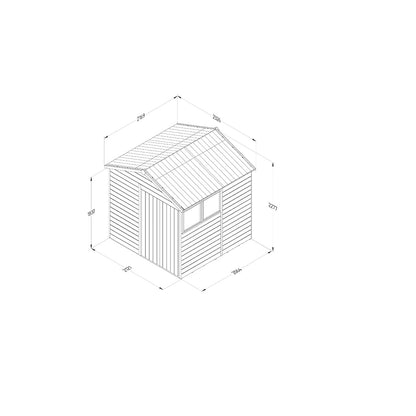 Forest Timberdale 7x7 Apex Shed - Double Door - 2 Windows - 2 Opening - JJ Building Materials