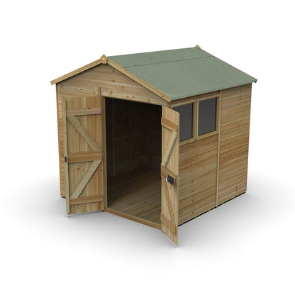Forest Timberdale 7x7 Apex Shed - Double Door - 2 Windows - 2 Opening - JJ Building Materials