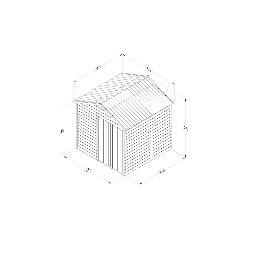 Forest Timberdale 7x7 Apex Shed - Double Door - No Windows - JJ Building Materials
