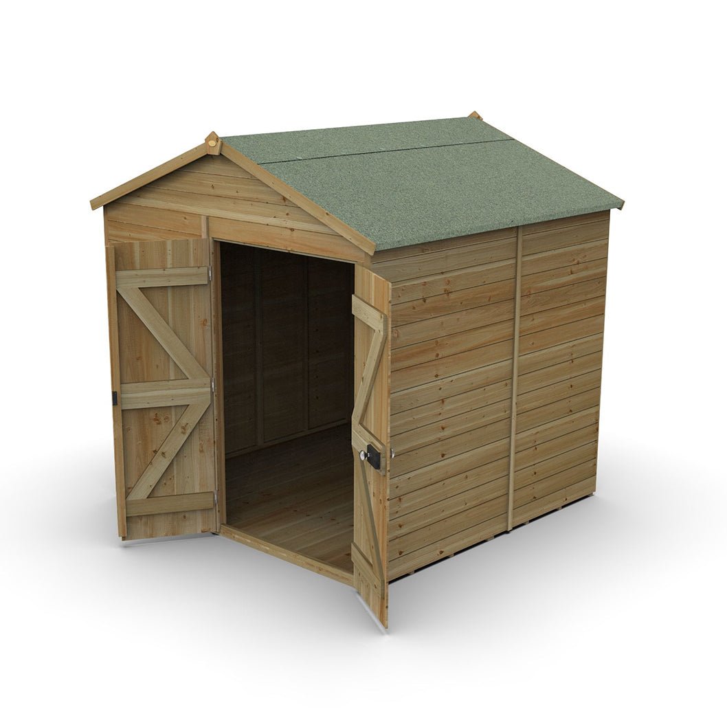 Forest Timberdale 7x7 Apex Shed - Double Door - No Windows - JJ Building Materials