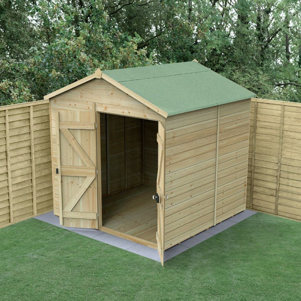 Forest Timberdale 7x7 Apex Shed - Double Door - No Windows - JJ Building Materials