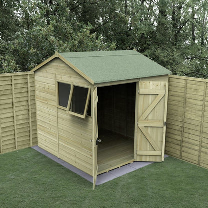 Forest Timberdale 7x7 Reverse Apex Shed - Double Door - 2 Window - 1 Opening - JJ Building Materials
