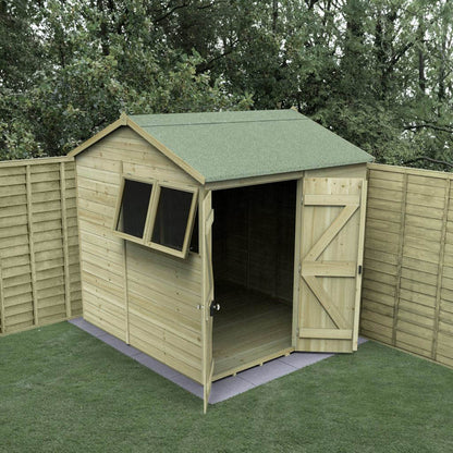 Forest Timberdale 7x7 Reverse Apex Shed - Double Door - 2 Window - 2 Opening - JJ Building Materials