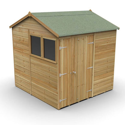 Forest Timberdale 7x7 Reverse Apex Shed - Double Door - 2 Window - 2 Opening - JJ Building Materials