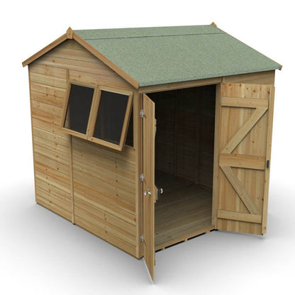 Forest Timberdale 7x7 Reverse Apex Shed - Double Door - 2 Window - 2 Opening - JJ Building Materials