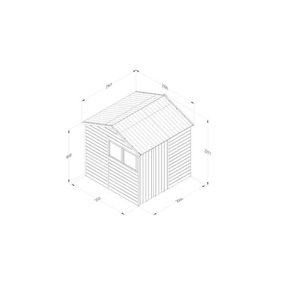 Forest Timberdale 7x7 Reverse Apex Shed - Double Door - 2 Window - 2 Opening - JJ Building Materials