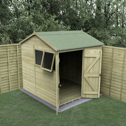 Forest Timberdale 7x7 Reverse Apex Shed - Double Door - 2 Window - 2 Opening - JJ Building Materials