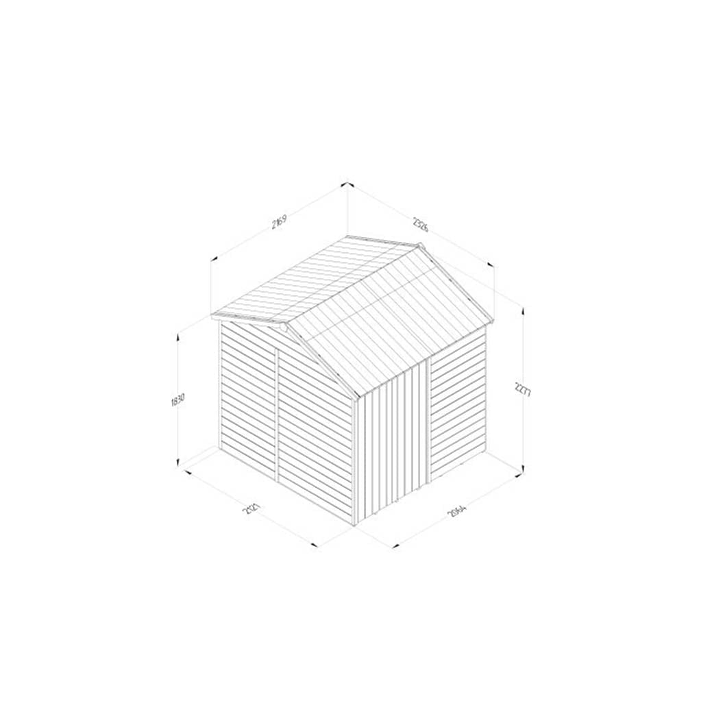 Forest Timberdale 7x7 Reverse Apex Shed - Double Door - No Windows - JJ Building Materials