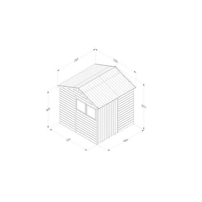 Forest Timberdale 7x7 Reverse Apex Shed - Double Door - No Windows - JJ Building Materials