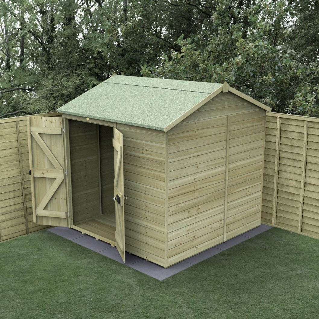 Forest Timberdale 7x7 Reverse Apex Shed - Double Door - No Windows - JJ Building Materials