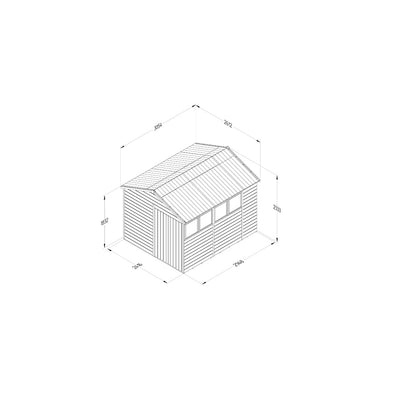 Forest Timberdale 8x10 Apex Shed - Double Door - 4 Windows - 2 Opening - JJ Building Materials