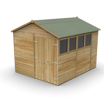 Forest Timberdale 8x10 Apex Shed - Double Door - 4 Windows - 2 Opening - JJ Building Materials
